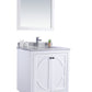 Laviva 313613-30W-WS Laviva Odyssey 30" White Bathroom Vanity with White Stripes Marble Countertop 313613-30W-WS