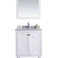 Laviva 313613-30W-WS Laviva Odyssey 30" White Bathroom Vanity with White Stripes Marble Countertop 313613-30W-WS