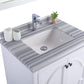 Laviva 313613-30W-WS Laviva Odyssey 30" White Bathroom Vanity with White Stripes Marble Countertop 313613-30W-WS