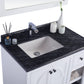 Laviva 313613-36-BW Laviva Odyssey 36" Single Hole Black Wood Marble Countertop with Left Offset Rectangular Ceramic Sink 313613-36-BW