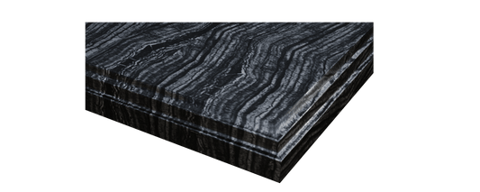 Laviva 313613-36-BW Laviva Odyssey 36" Single Hole Black Wood Marble Countertop with Left Offset Rectangular Ceramic Sink 313613-36-BW