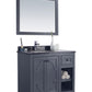 Laviva 313613-36G-BW Laviva Odyssey 36" Maple Gray Bathroom Vanity with Black Wood Marble Countertop 313613-36G-BW