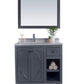 Laviva 313613-36G-WS Laviva Odyssey 36" Maple Gray Bathroom Vanity with White Stripes Marble Countertop 313613-36G-WS