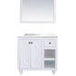 Laviva 313613-36W-MW Laviva Odyssey 36" White Bathroom Vanity with Matte White VIVA Stone Solid Surface Countertop 313613-36W-MW