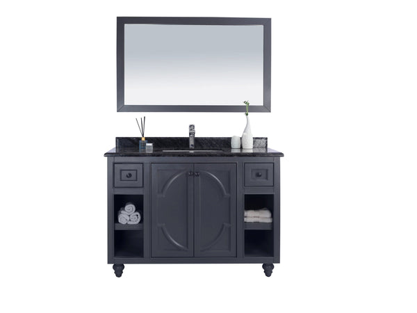 Laviva 313613-48G-BW Laviva Odyssey 48 Maple Gray Bathroom Vanity with Black Wood Marble Countertop 313613-48G-BW