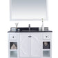 Laviva 313613-48W-BW Laviva Odyssey 48" White Bathroom Vanity with Black Wood Marble Countertop 313613-48W-BW