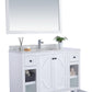 Laviva 313613-48W-BW Laviva Odyssey 48" White Bathroom Vanity with Black Wood Marble Countertop 313613-48W-BW