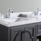 Laviva 313613-60G-WC Laviva Odyssey 60" Maple Gray Double Sink Bathroom Vanity with White Carrara Marble Countertop 313613-60G-WC