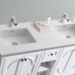 Laviva 313613-60W-MW Laviva Odyssey 60" White Double Sink Bathroom Vanity with Matte White VIVA Stone Solid Surface Countertop 313613-60W-MW