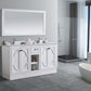 Laviva 313613-60W-WC Laviva Odyssey 60" White Double Sink Bathroom Vanity with White Carrara Marble Countertop 313613-60W-WC