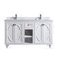 Laviva 313613-60W-WC Laviva Odyssey 60" White Double Sink Bathroom Vanity with White Carrara Marble Countertop 313613-60W-WC