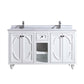 Laviva 313613-60W-WS Laviva Odyssey 60" White Double Sink Bathroom Vanity with White Stripes Marble Countertop 313613-60W-WS