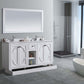 Laviva 313613-60W-WS Laviva Odyssey 60" White Double Sink Bathroom Vanity with White Stripes Marble Countertop 313613-60W-WS