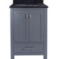 Laviva 313ANG-24G-BW Laviva Wilson 24" Gray Bathroom Vanity with Black Wood Marble Countertop 313ANG-24G-BW