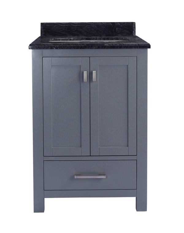 Laviva 313ANG-24G-BW Laviva Wilson 24 Gray Bathroom Vanity with Black Wood Marble Countertop 313ANG-24G-BW