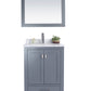 Laviva 313ANG-24G-WC Laviva Wilson 24" Gray Bathroom Vanity with White Carrara Marble Countertop 313ANG-24G-WC