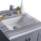 Laviva 313ANG-24G-WS Laviva Wilson 24" Gray Bathroom Vanity with White Stripes Marble Countertop 313ANG-24G-WS