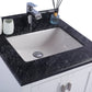 Laviva 313ANG-24W-BW Laviva Wilson 24" White Bathroom Vanity with Black Wood Marble Countertop 313ANG-24W-BW