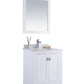 Laviva 313ANG-24W-WC Laviva Wilson 24" White Bathroom Vanity with White Carrara Marble Countertop 313ANG-24W-WC