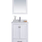 Laviva 313ANG-24W-WC Laviva Wilson 24" White Bathroom Vanity with White Carrara Marble Countertop 313ANG-24W-WC