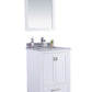 Laviva 313ANG-24W-WS Laviva Wilson 24" White Bathroom Vanity with White Stripes Marble Countertop 313ANG-24W-WS