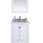 Laviva 313ANG-24W-WS Laviva Wilson 24" White Bathroom Vanity with White Stripes Marble Countertop 313ANG-24W-WS