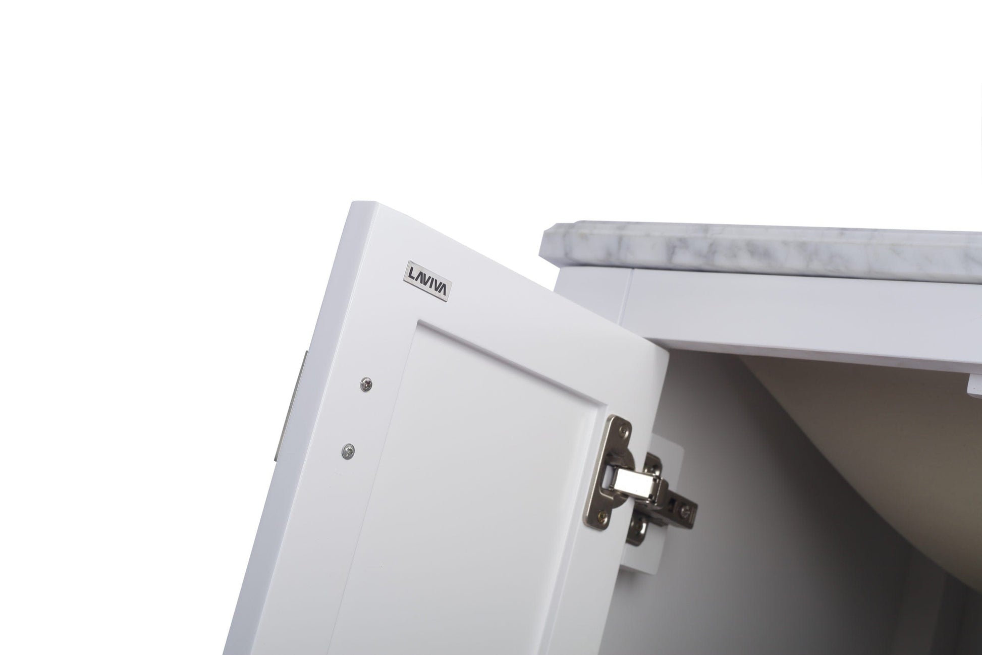 Laviva 313ANG-24W-WS Laviva Wilson 24" White Bathroom Vanity with White Stripes Marble Countertop 313ANG-24W-WS