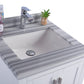 Laviva 313ANG-24W-WS Laviva Wilson 24" White Bathroom Vanity with White Stripes Marble Countertop 313ANG-24W-WS