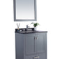 Laviva 313ANG-30G-BW Laviva Wilson 30" Gray Bathroom Vanity with Black Wood Marble Countertop 313ANG-30G-BW