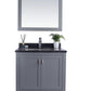 Laviva 313ANG-30G-BW Laviva Wilson 30" Gray Bathroom Vanity with Black Wood Marble Countertop 313ANG-30G-BW