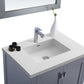 Laviva 313ANG-30G-MW Laviva Wilson 30" Gray Bathroom Vanity with Matte White VIVA Stone Solid Surface Countertop 313ANG-30G-MW