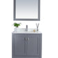 Laviva 313ANG-30G-PW Laviva Wilson 30" Gray Bathroom Vanity with Pure White Phoenix Stone Countertop 313ANG-30G-PW