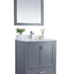 Laviva 313ANG-30G-PW Laviva Wilson 30" Gray Bathroom Vanity with Pure White Phoenix Stone Countertop 313ANG-30G-PW