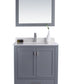 Laviva 313ANG-30G-WQ Laviva Wilson 30" Gray Bathroom Vanity with White Quartz Countertop 313ANG-30G-WQ