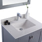 Laviva 313ANG-30G-WQ Laviva Wilson 30" Gray Bathroom Vanity with White Quartz Countertop 313ANG-30G-WQ