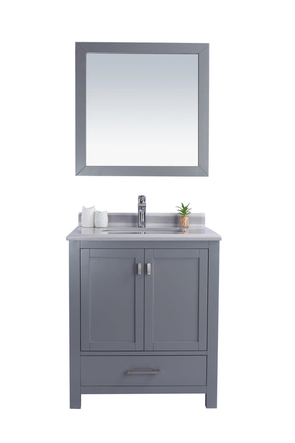 Laviva 313ANG-30G-WS Laviva Wilson 30 Gray Bathroom Vanity with White Stripes Marble Countertop 313ANG-30G-WS