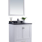 Laviva 313ANG-30W-BW Laviva Wilson 30" White Bathroom Vanity with Black Wood Marble Countertop 313ANG-30W-BW