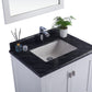 Laviva 313ANG-30W-BW Laviva Wilson 30" White Bathroom Vanity with Black Wood Marble Countertop 313ANG-30W-BW