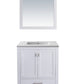 Laviva 313ANG-30W-MW Laviva Wilson 30" White Bathroom Vanity with Matte White VIVA Stone Solid Surface Countertop 313ANG-30W-MW