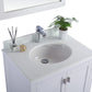 Laviva 313ANG-30W-PW Laviva Wilson 30" White Bathroom Vanity with Pure White Phoenix Stone Countertop 313ANG-30W-PW