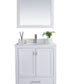 Laviva 313ANG-30W-PW Laviva Wilson 30" White Bathroom Vanity with Pure White Phoenix Stone Countertop 313ANG-30W-PW