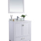 Laviva 313ANG-30W-PW Laviva Wilson 30" White Bathroom Vanity with Pure White Phoenix Stone Countertop 313ANG-30W-PW