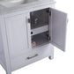 Laviva 313ANG-30W-WC Laviva Wilson 30" White Bathroom Vanity with White Carrara Marble Countertop 313ANG-30W-WC