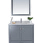 Laviva 313ANG-36G-WC Laviva Wilson 36" Gray Bathroom Vanity with White Carrara Marble Countertop 313ANG-36G-WC