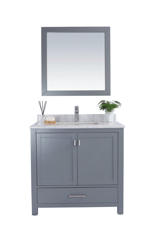 Laviva 313ANG-36G-WC Laviva Wilson 36 Gray Bathroom Vanity with White Carrara Marble Countertop 313ANG-36G-WC