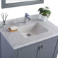 Laviva 313ANG-36G-WC Laviva Wilson 36" Gray Bathroom Vanity with White Carrara Marble Countertop 313ANG-36G-WC