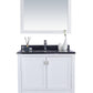 Laviva 313ANG-36W-BW Laviva Wilson 36" White Bathroom Vanity with Black Wood Marble Countertop 313ANG-36W-BW