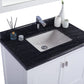 Laviva 313ANG-36W-BW Laviva Wilson 36" White Bathroom Vanity with Black Wood Marble Countertop 313ANG-36W-BW