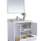 Laviva 313ANG-36W-WC Laviva Wilson 36" White Bathroom Vanity with White Carrara Marble Countertop 313ANG-36W-WC