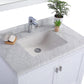 Laviva 313ANG-36W-WC Laviva Wilson 36" White Bathroom Vanity with White Carrara Marble Countertop 313ANG-36W-WC